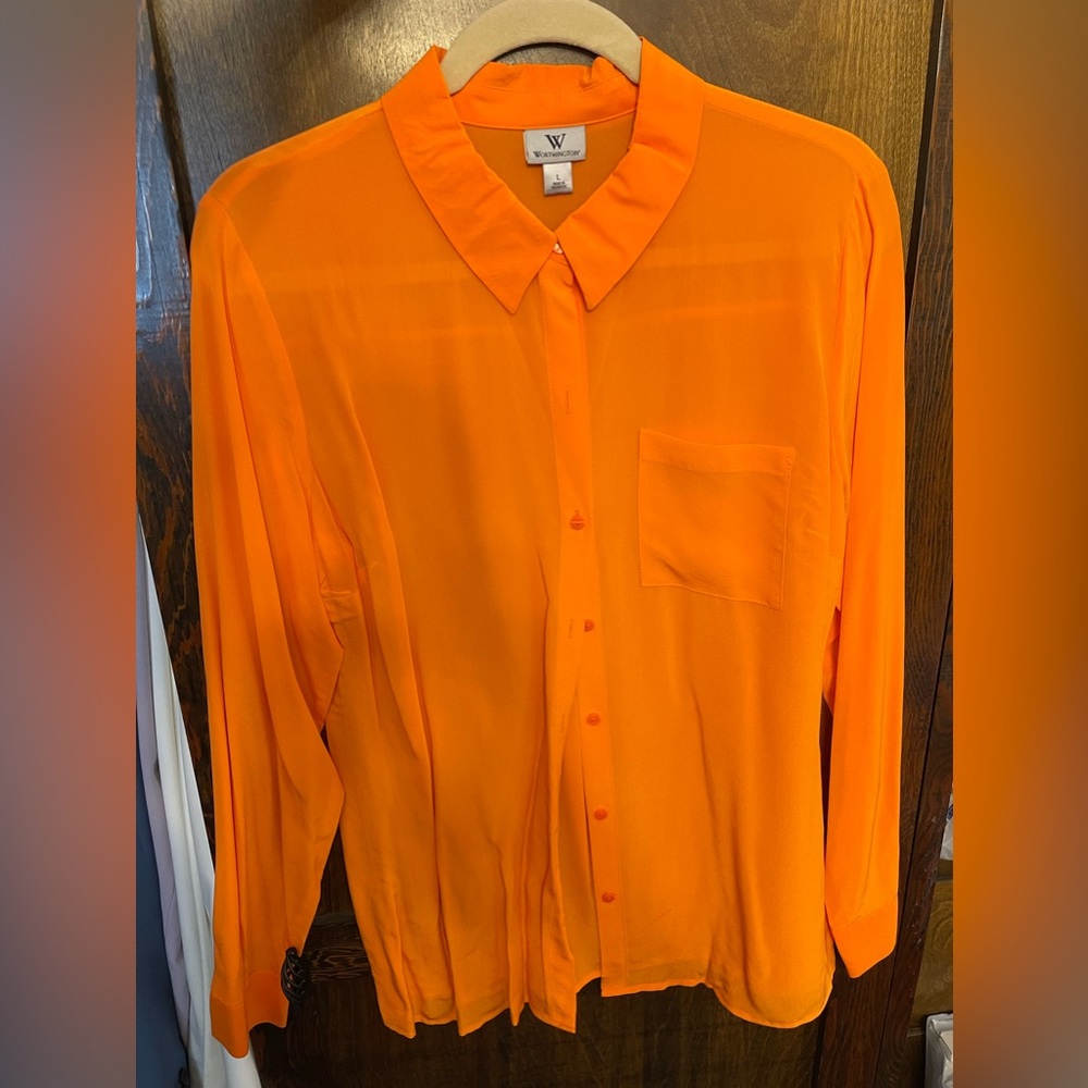 Women’s Worthington blouse. Size large. Orange